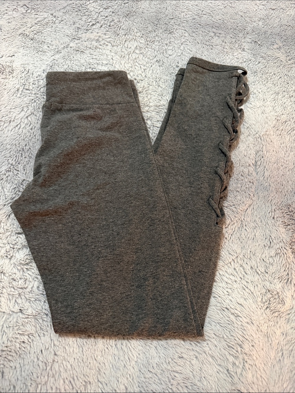 Garage Girls' Dark Gray Side Lace-Up Leggings